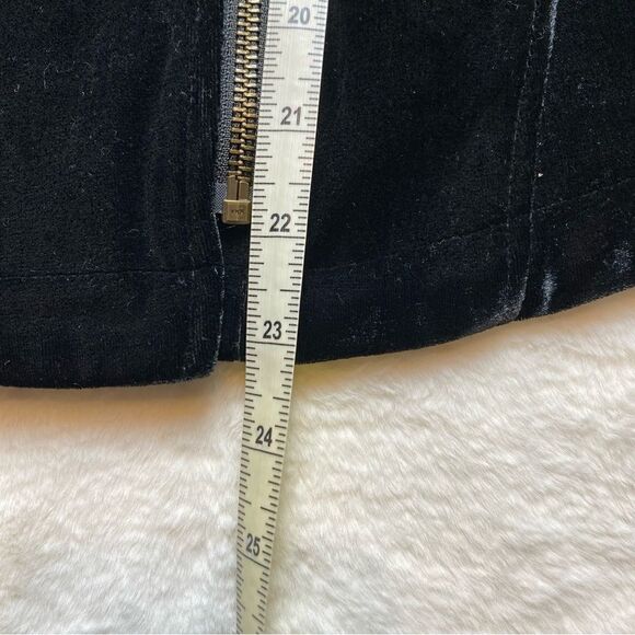 Soft Surroundings Black Velour Moto Jacket Size Medium - Picture 9 of 10
